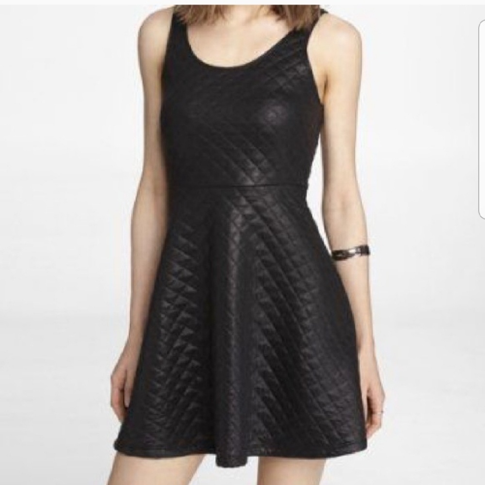 Black Quilted Skater Dress - NWT